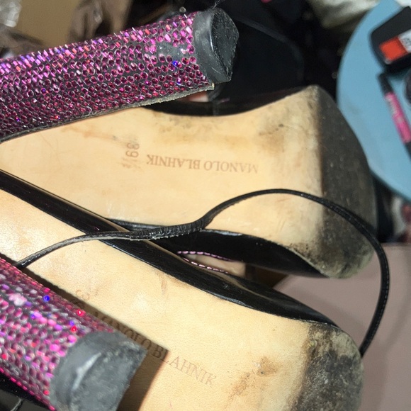 Manolo blahnik black and Pink Women's Lace-Up Heels - Picture 11 of 13